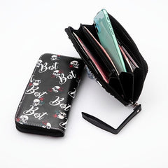 Halloween Skull Wallet Clutch Bag Multi Card Holder Horror Night Purse