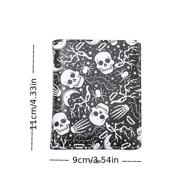Halloween Skull Wallet Clutch Bag Multi Card Holder Horror Night Purse