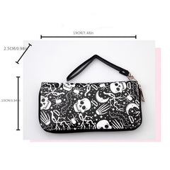 Halloween Skull Wallet Clutch Bag Multi Card Holder Horror Night Purse