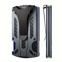Men's Slim Wallet RFID Blocking Credit Card Holder Aluminum Alloy Money Clip