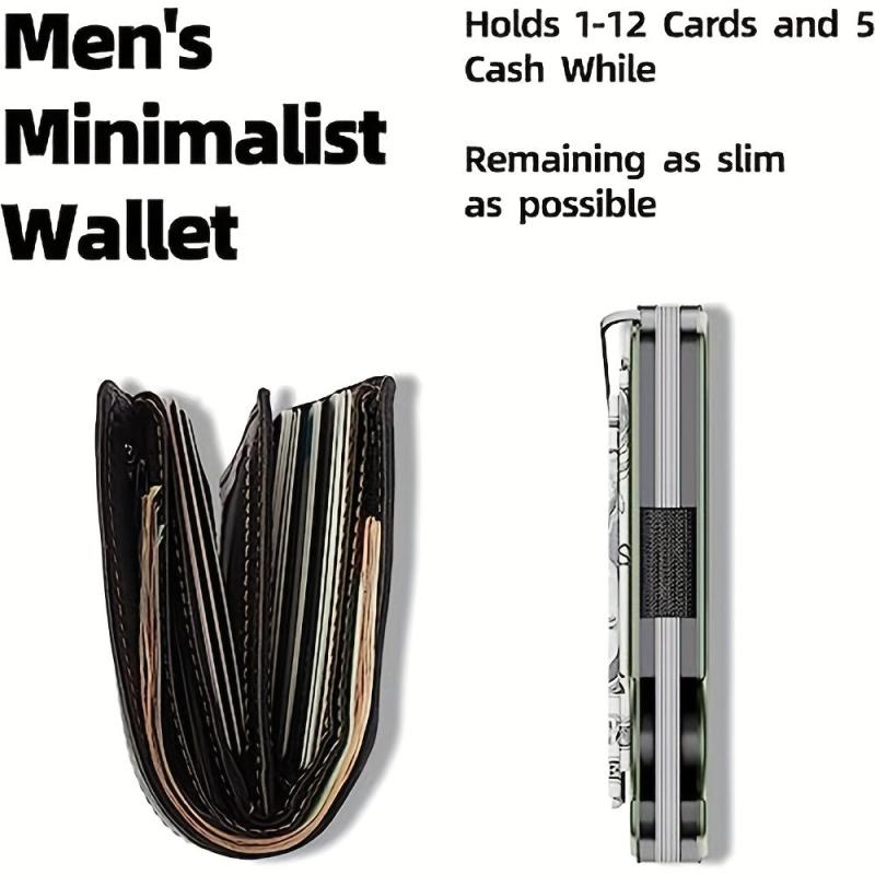 Men's Slim Wallet RFID Blocking Credit Card Holder Aluminum Alloy Money Clip