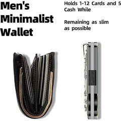 Men's Slim Wallet RFID Blocking Credit Card Holder Aluminum Alloy Money Clip