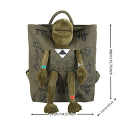 Funny Frog Backpack Large Capacity Casual Storage Rucksack