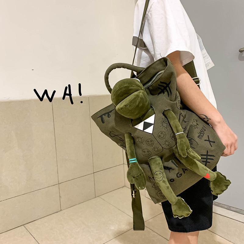 Funny Frog Backpack Large Capacity Casual Storage Rucksack