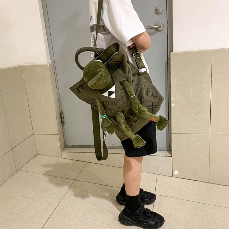 Funny Frog Backpack Large Capacity Casual Storage Rucksack