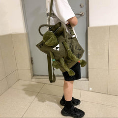 Funny Frog Backpack Large Capacity Casual Storage Rucksack