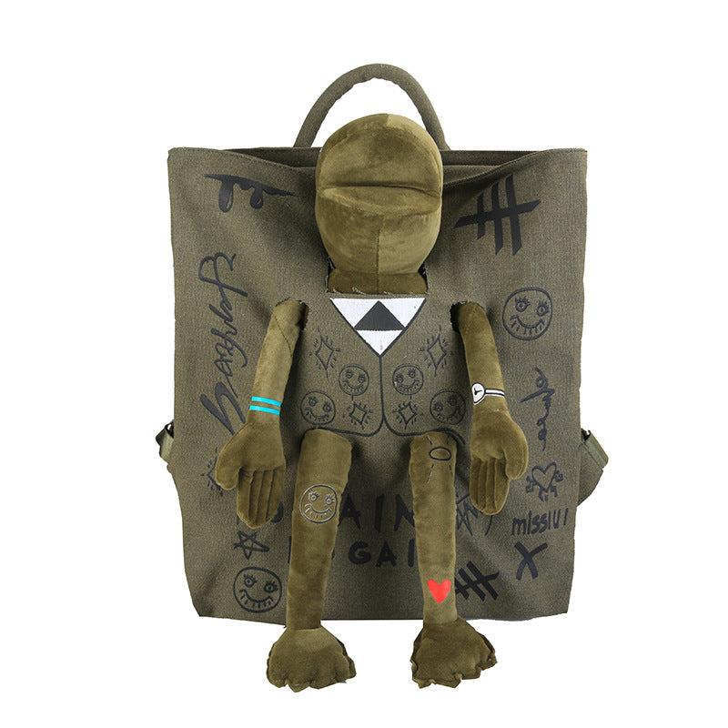 Funny Frog Backpack Large Capacity Casual Storage Rucksack