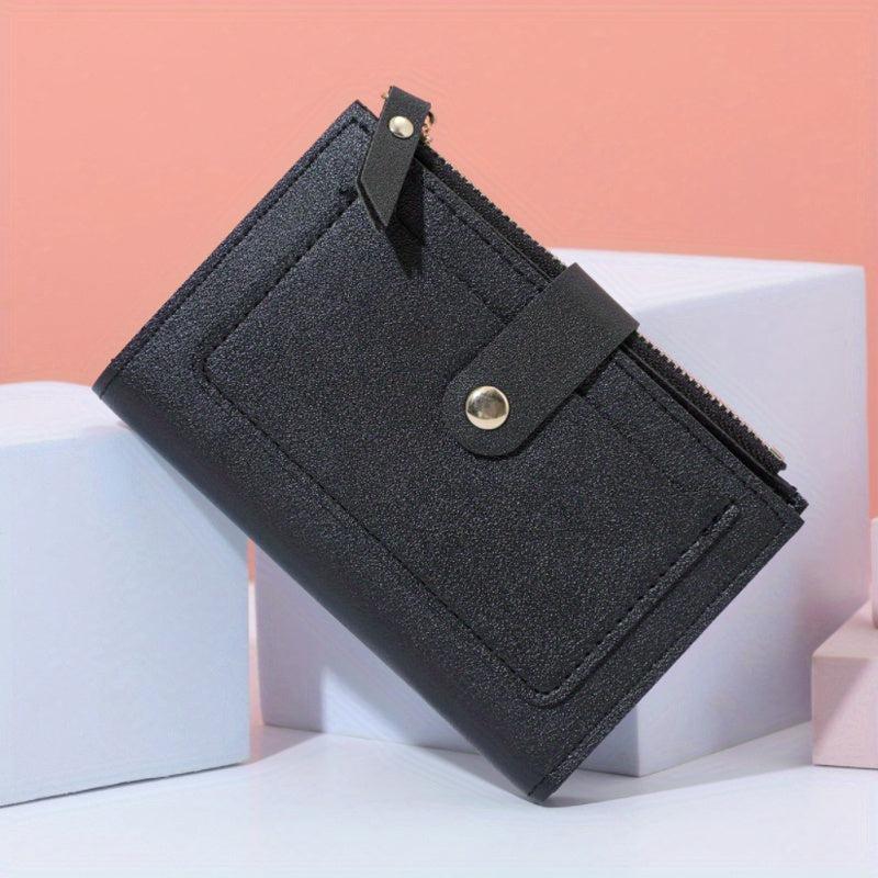 Zipper Bifold Wallet Mini card Holder Zipper Coin Purse