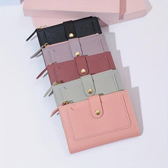 Zipper Bifold Wallet Mini card Holder Zipper Coin Purse