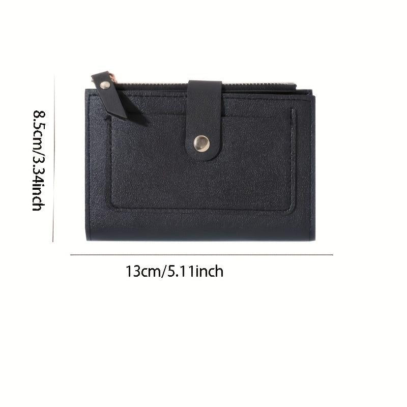 Zipper Bifold Wallet Mini card Holder Zipper Coin Purse