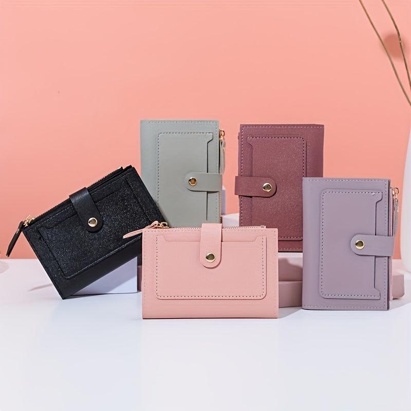 Zipper Bifold Wallet Mini card Holder Zipper Coin Purse