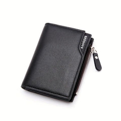 Men's Mini Coin Purse Zipper Bag PU Leather