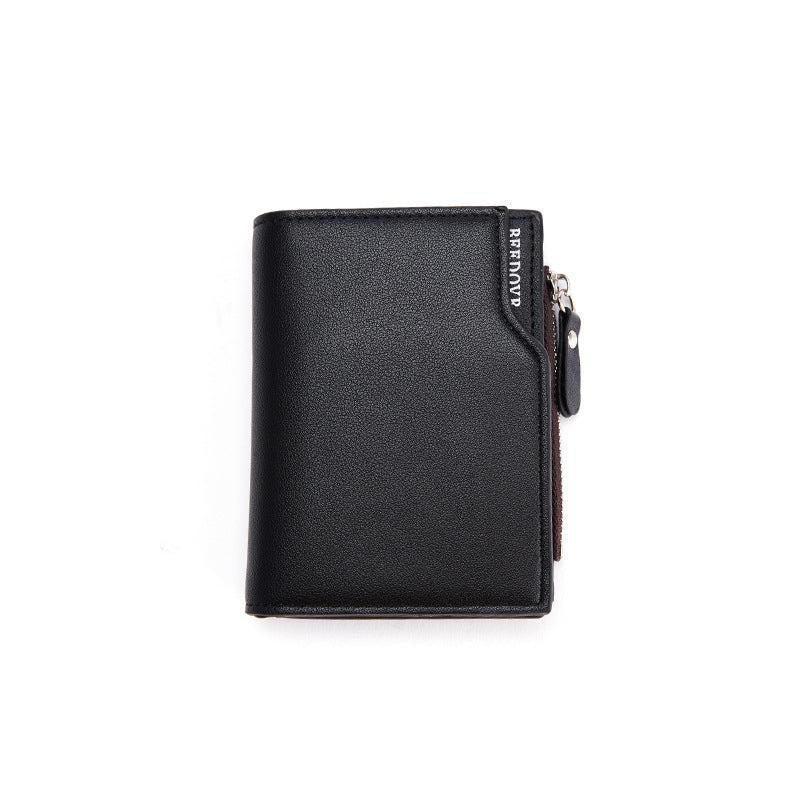 Men's Mini Coin Purse Zipper Bag PU Leather