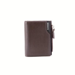 Men's Mini Coin Purse Zipper Bag PU Leather