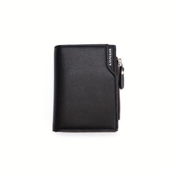 Men's Mini Coin Purse Zipper Bag PU Leather