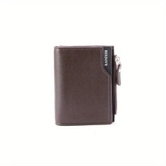 Men's Mini Coin Purse Zipper Bag PU Leather