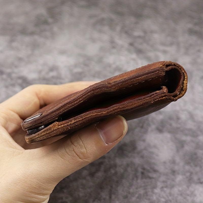Top Layer Leather Wallet Retro Men's Long Card Package