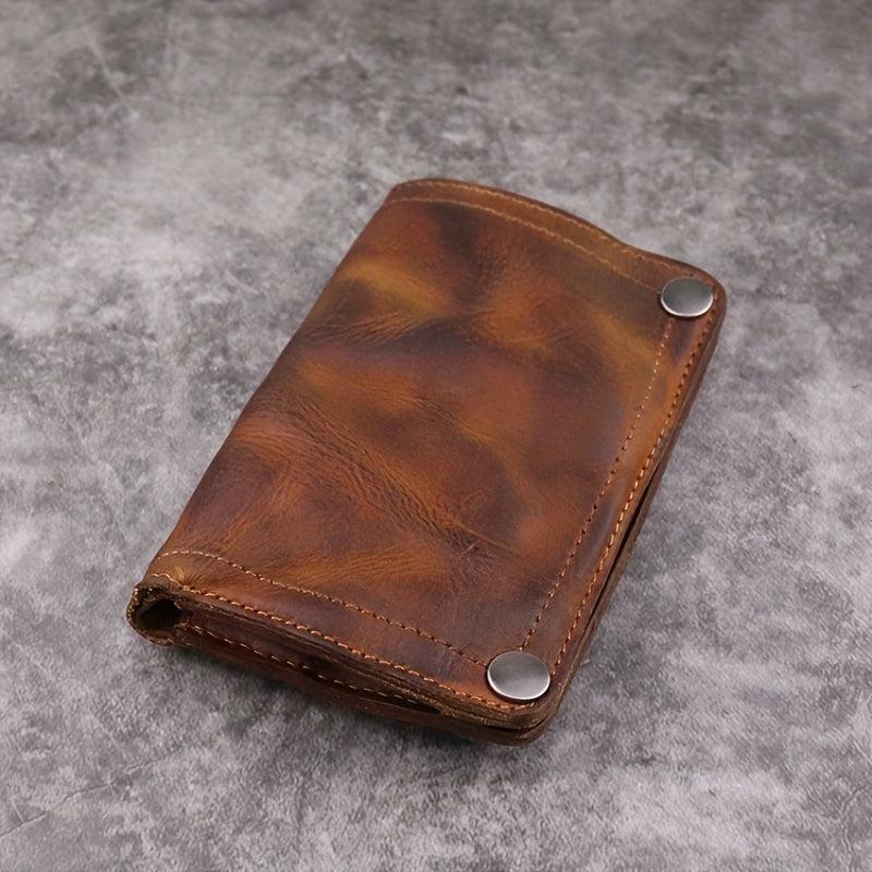 Top Layer Leather Wallet Retro Men's Long Card Package