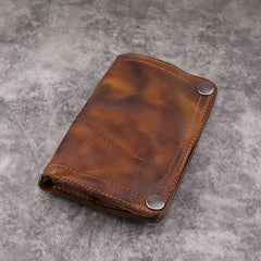 Top Layer Leather Wallet Retro Men's Long Card Package