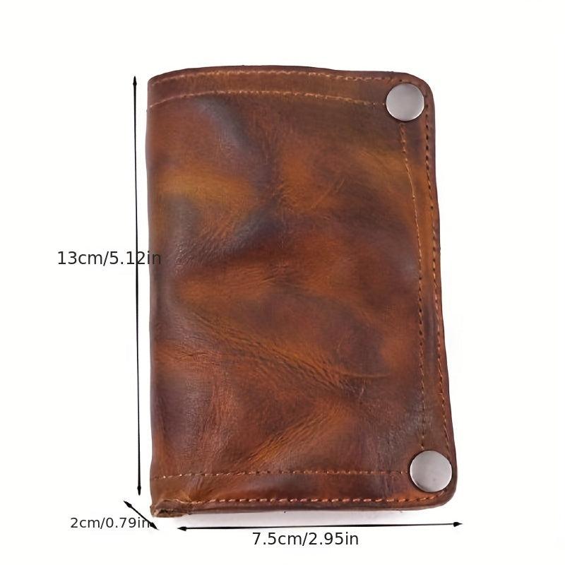 Top Layer Leather Wallet Retro Men's Long Card Package