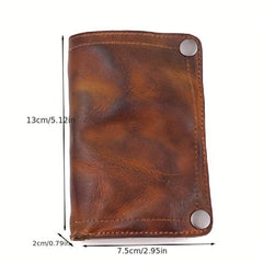 Top Layer Leather Wallet Retro Men's Long Card Package