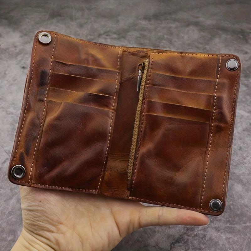 Top Layer Leather Wallet Retro Men's Long Card Package