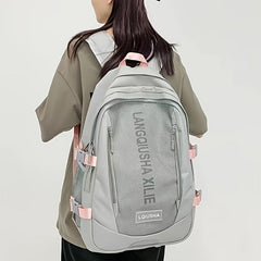 Large Capacity Backpack Preppy Back To School Daypack Casual Travel Knapsack