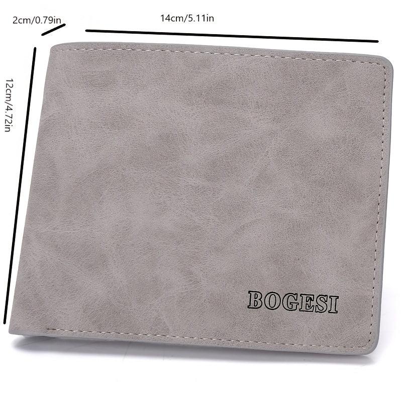 Men's Leather Short Wallet Money Clip Card Holder