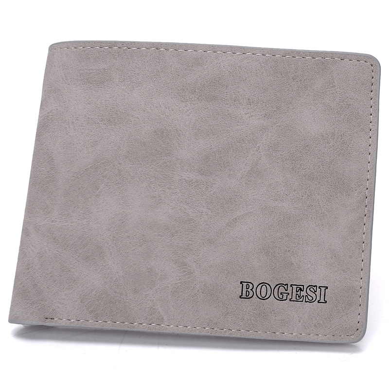 Men's Leather Short Wallet Money Clip Card Holder