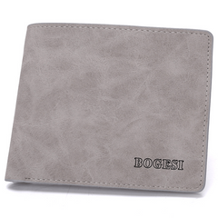 Men's Leather Short Wallet Money Clip Card Holder