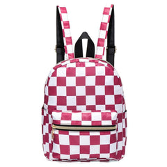 Plaid Pattern Backpack Mini Nylon Bookbag Casual Double Shoulder Daypack