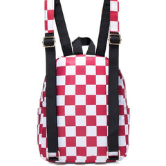 Plaid Pattern Backpack Mini Nylon Bookbag Casual Double Shoulder Daypack
