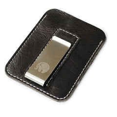 Leather Money Clip Card Holder with 2 Card Slots