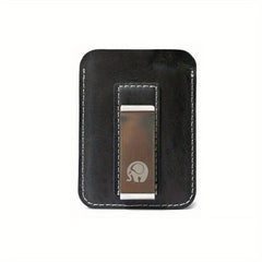 Leather Money Clip Card Holder with 2 Card Slots