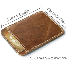 Leather Money Clip Card Holder with 2 Card Slots