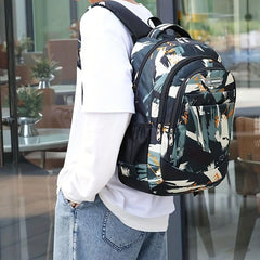 Large Capacity Travel Backpack Heavy Duty Preppy School Daypack