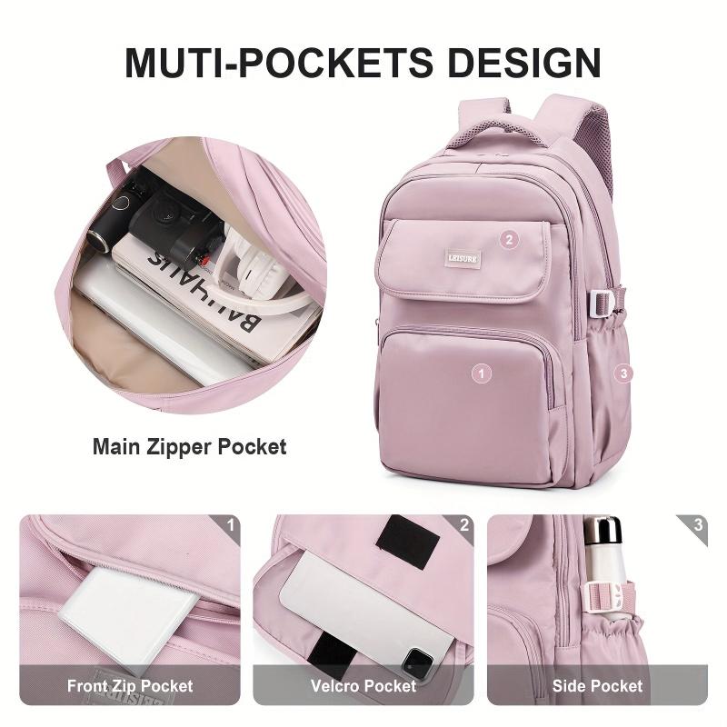 Preppy Style Student Laptop Backpack - Blue