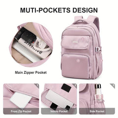 Preppy Style Student Laptop Backpack - Blue