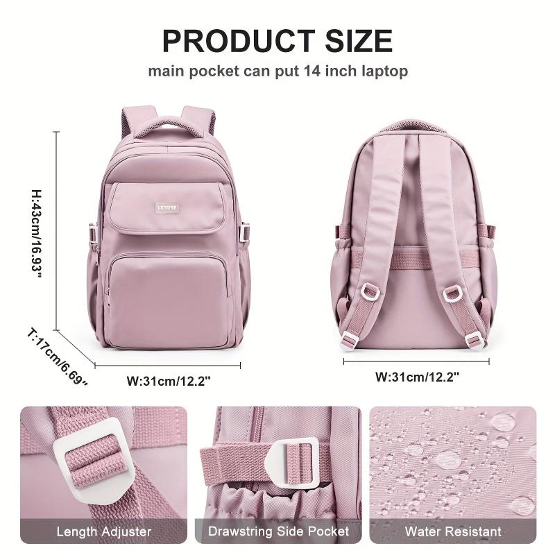 Preppy Style Student Laptop Backpack - Blue