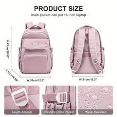 Preppy Style Student Laptop Backpack - Blue