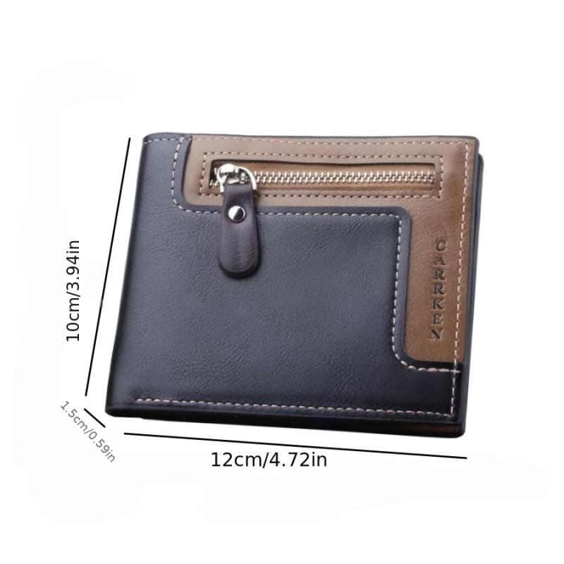 Men's Leather Money Clip Wallet Card Holder Horizontal Wallet With Coin Pocket
