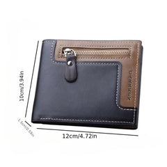 Men's Leather Money Clip Wallet Card Holder Horizontal Wallet With Coin Pocket