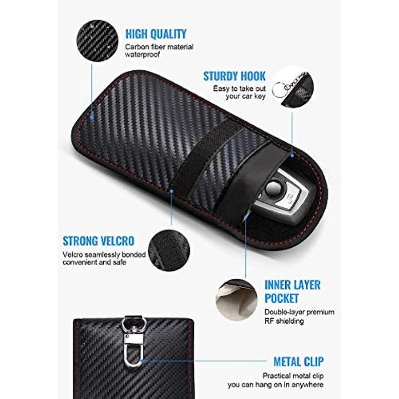 Signal Blocking Car Key Pouch 2 Pack - RFID Blocking Anti Theft Bag