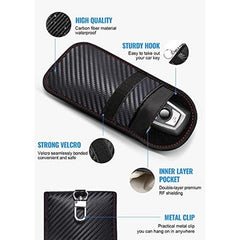 Signal Blocking Car Key Pouch 2 Pack - RFID Blocking Anti Theft Bag