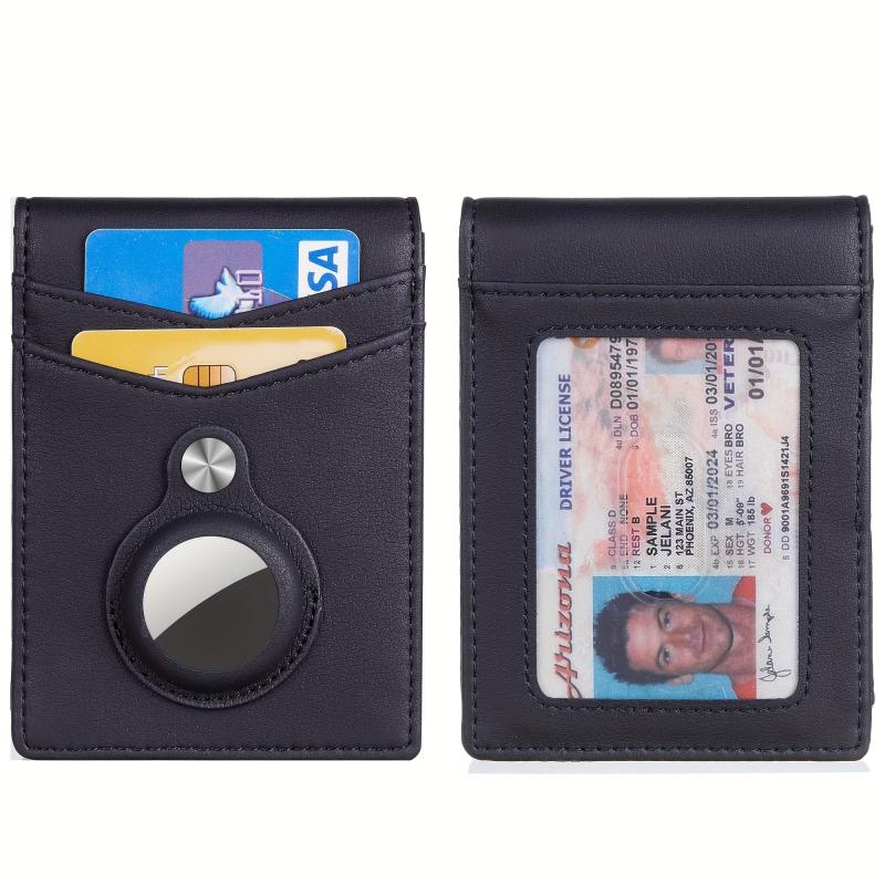Men's Slim Carbon Fiber Bifold Wallet With Integrated Case Holder For Air Tag