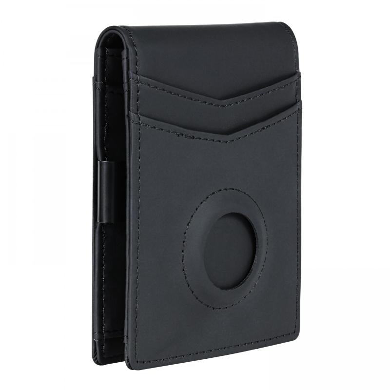Men's Slim Carbon Fiber Bifold Wallet With Integrated Case Holder For Air Tag