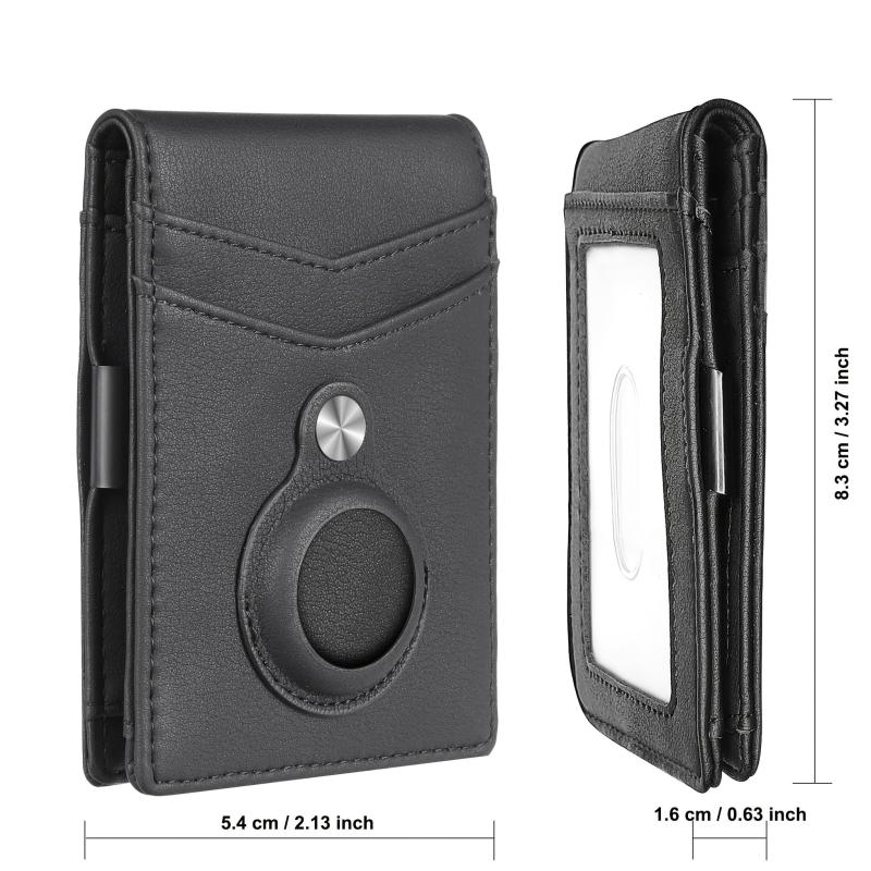 Men's Slim Carbon Fiber Bifold Wallet With Integrated Case Holder For Air Tag