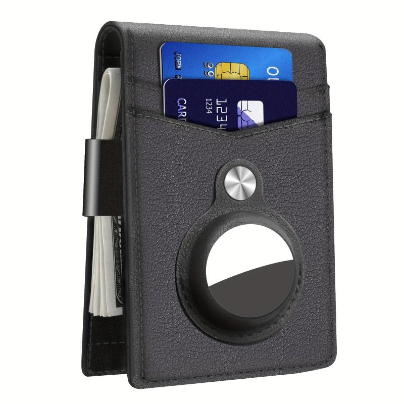 Men's Slim Carbon Fiber Bifold Wallet With Integrated Case Holder For Air Tag
