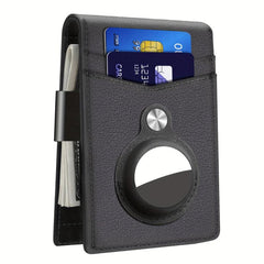 Men's Slim Carbon Fiber Bifold Wallet With Integrated Case Holder For Air Tag