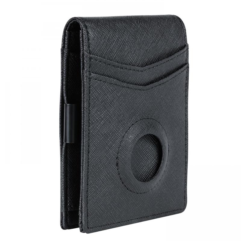 Men's Slim Carbon Fiber Bifold Wallet With Integrated Case Holder For Air Tag